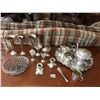 Image 1 : Assorted (Silver Plate) Candlestick Holders, Vases, Glasses & Teapot Tray Etc
