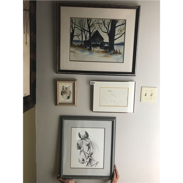 Carl Beam - Farm House, Benjamin Chee Chee – Goose, John Stone – Wolf, John Stone Horse