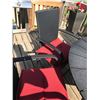 Image 5 : 6 Red Upholstered Patio Chairs and Table