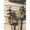 Image 2 : Brass Huntsman Horn, 2 Brass Carriage Lanterns, Horse/Puppy Wall Decor, Basin & Jug