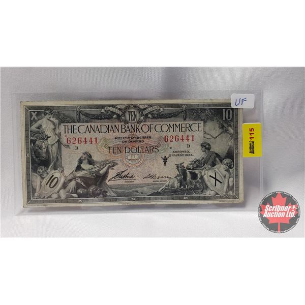 The Canadian Bank of Commerce $10 Bill 1935 (See Pics for Signatures/Serial Numbers)