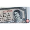 Image 2 : Canada $100 Bill 1954DF : Coyne/Towers #AJ1292096 (See Pics for Signatures/Serial Numbers)