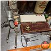 Image 3 : Tray Lot: Vintage Poker Night Theme (Cards, Bottle Openers, Jack Daniel's Stir Sticks, Seltzer Bottl