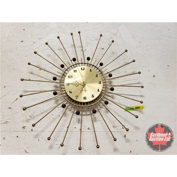 Westclox Retro Wall Sunburst Clock (converted to Battery Operated) (20 Dia)