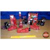 Image 1 : Tray Lot - Red Theme: Avon Aftershave Bottles (Some Full / Some Empty)