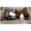 Image 2 : Wooden Box Lot: Insulators & Threaded Pegs