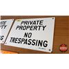 Image 2 : Pair of Enamel Single Sided Signs "Private Property No Trespassing" (10"H x 14"W)