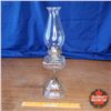 Image 2 : Oil Lamp w/Clear Glass Base (Burner "Eagle") (19"H w/Chimney)