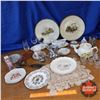 Image 1 : Box Lot: Tea Pot, Tea Cups/Saucers, Collector Spoons, Glasses, etc (See Pics!)