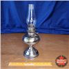 Image 1 : Oil Lamp w/Nickle Plated Base "Rayo Lamp" (15-1/2"H w/Chimney)