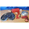 Image 1 : IH Items: Steel Implement Seat, IHC Metal Box, Wrenches, Vintage Parts Boxes w/Knife Sections, Beari