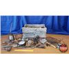 Image 1 : Wood Box "Coca-Cola" Riveter, Oilers, Pressure Gauge, Tin Snips, Lic Plates, etc