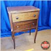 Image 3 : Sewing Notions Chest Table with Interior Thread Spool Organizer that Swing Out & One Drawer c/w Spoo