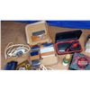Image 3 : Tray Lot - Barber Items (Electric Shavers, Clippers, Brush, Combs, Razor Strop, Wallets, Belt Buckle