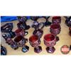 Image 2 : Tray Lot: Cranberry Glass 23pcs (See Pics)