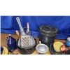 Image 5 : Box Lot: Enamel Cookware, Waffle Iron & Kitchen Accessories (See Pics)