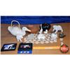 Image 1 : Tray Lot: Animal Theme (Goose Tea Pot, Polar Bear Ornament, Wolf Knife, Frog Basket, etc) See Pics