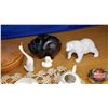 Image 5 : Tray Lot: Animal Theme (Goose Tea Pot, Polar Bear Ornament, Wolf Knife, Frog Basket, etc) See Pics