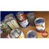 Image 2 : Tray Lot: Variety of Confectioner Tins, Salt & Pepper Shakers, Can Openers (See Pics)