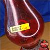 Image 4 : Red Glass Oil Lamp w/Black Metal Base (19"H)