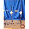 Image 3 : Lightning Rods (4) w/Matching Balls (One w/Arrow) 28"H (See Pics)