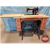 Image 1 : Singer Treadle Sewing Machine (Converted to Electric) (31"H x 36-1/2"W x 18"D)