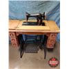 Image 2 : Singer Treadle Sewing Machine (Converted to Electric) (31"H x 36-1/2"W x 18"D)