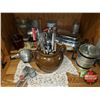 Image 1 : Vintage Kitchen : Bean Pot (no Lid); Flour Sifters, Graters, Jar, Utensils, Rolling Pin, etc (See Pi