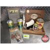 Image 1 : Desert Theme: Western Shape Wooden Cigar Box, Salt & Pepper Shakers, Plumber's Putty, Prickly Pear H