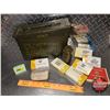 Image 1 : Green Ammo Box w/Foot Powder 1942 & First Field Dressing 1942 (See Pics)