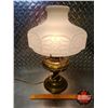 Image 2 : Brass Lamp (Oil Modified to Electric) w/Shade (18"H)