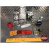 Image 1 : Tray Lot: Variety of Car & Bicycle Lights & Bicycle Plate (See Pics)