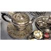 Image 2 : Silver Plated Servingware (Incl: Coffee Pot, Trays, Candle Sticks, etc) (See Pics)