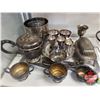 Image 2 : Silver Plated Servingware (Incl: Cream/Sugar, Goblets, Bowls, etc) (See Pics)