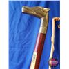 Image 8 : Canes (6): Diamond Willow (5 Custom by Larry Charlebois) & 1 Vintage Walking Stick Cane (comes apart