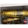 Image 2 : Brass Fire Extinguishers (3) w/one Extra Label Plate (See Pics)