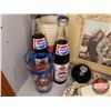 Image 2 : Collector Combo - Memory Lane: 2 Pepsi Bottles from 1983, Pepsi Wax Cups & 2 Glass Cups, Touch Tone 