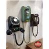 Image 1 : Wall Phones (3) : Brown / Green / Black (See Pics)