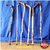 Image 1 : Diamond Willow Walking Canes (5) (Custom by Larry Charlebois) & 1 Walking Stick (See Pics)