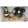 Image 1 : Rotary Telephone, Copenhagen Tins (3), Beer Bottle, Bottle Opener (See Pics)