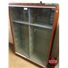 Image 1 : Wood/Glass Lighted Display Cabinet (52-1/2"H x 36"W x 14"D) (Notes: 9 Shelves 2mm Glass ; Sliding Gl