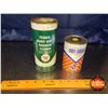 Image 1 : Collector Combo Tins (2) Both Full : Texaco Heavy Duty Radiator Cleaner Tin (6-1/2"H x 3"Dia) & Liqu