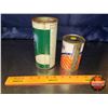 Image 2 : Collector Combo Tins (2) Both Full : Texaco Heavy Duty Radiator Cleaner Tin (6-1/2"H x 3"Dia) & Liqu
