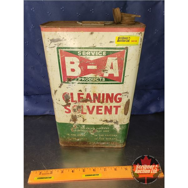 B-A Service Products Tin "Cleaning Solvent" (Bow Tie) 12"H x 7-1/2"W x 3-3/8"D