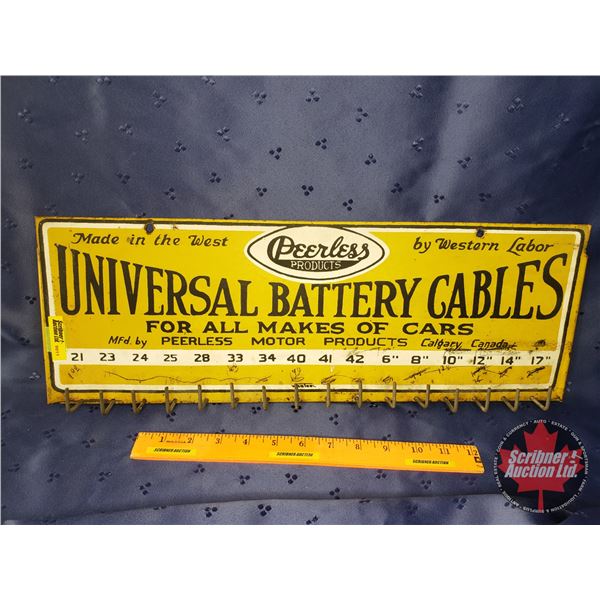 Service Station/Display Rack "Peerless Products" "Universal Battery Cables" (7"H x 20"W x 3/4"D)