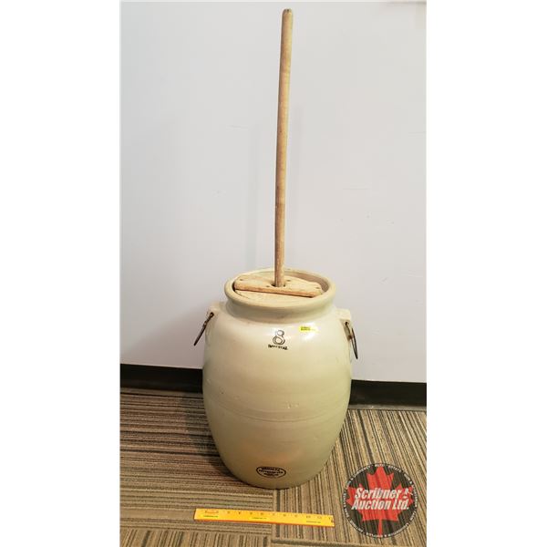 8 Gallon Medalta Butter Churn w/Paddle (Crock = 19-1/2 H)