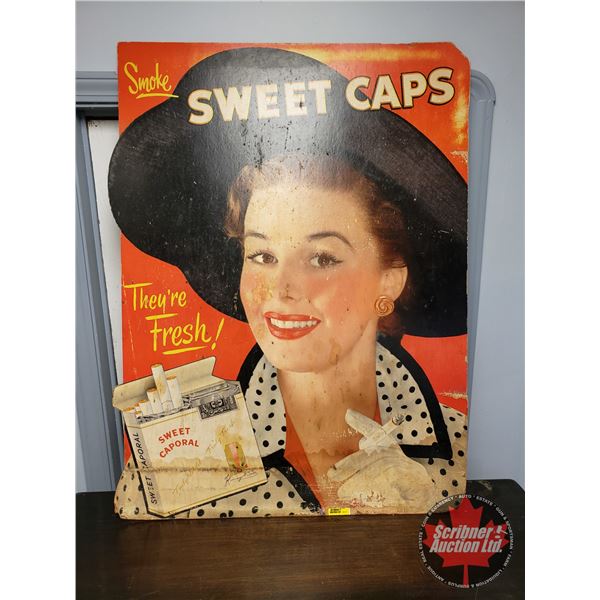 "Sweet Caps" Cardboard Ad (28-1/4"W x 38"H)