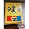 Image 1 : "Pepsi" Lighted Clock (16-1/2"H x 13-1/4"W x 5"D)