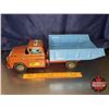 Image 2 : Mechanical Action Dump Truck Tin Toy (20"L x 7-1/4"W x 6-1/4"H)