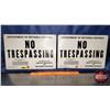 Image 1 : Single Side Tin Signs (2) "Department of National Defense" "No Trespassing" (13"W x 9"H)